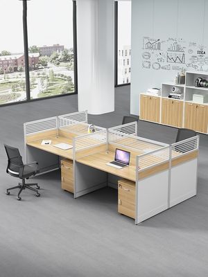 Colori personalizzati 4 persone divisori ufficio tavolo Stazione di lavoro con design estensibile