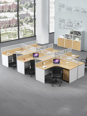 Colori personalizzati 4 persone divisori ufficio tavolo Stazione di lavoro con design estensibile