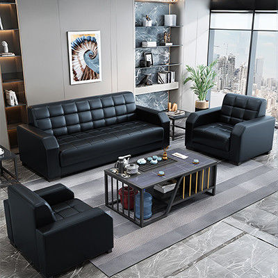 Mobili d'ufficio moderni Divano in pelle personalizzato Set stile cinese contemporaneo 2 set