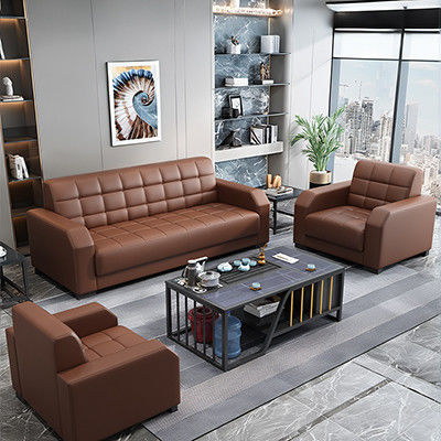 Mobili d'ufficio moderni Divano in pelle personalizzato Set stile cinese contemporaneo 2 set