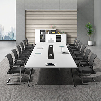 Arredamento per ufficio in legno massello personalizzato Tavolo da conferenza bianco di lusso Sala riunioni moderna Tavolo 10