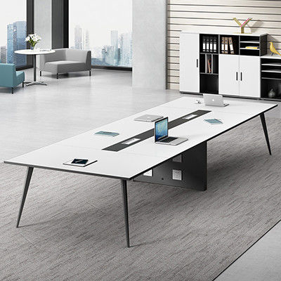 Arredamento per ufficio in legno massello personalizzato Tavolo da conferenza bianco di lusso Sala riunioni moderna Tavolo 10