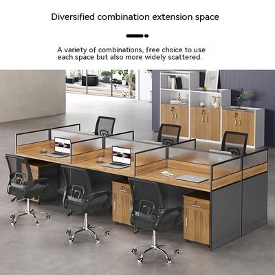Stazione di lavoro per il personale in stile moderno con combinazione di scrivanie e sedie personalizzabili