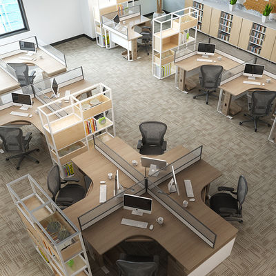 Semplice pannello modulare Computer ufficio cubicola Stazione di lavoro per 2 4 6 persone Disegno della scrivania