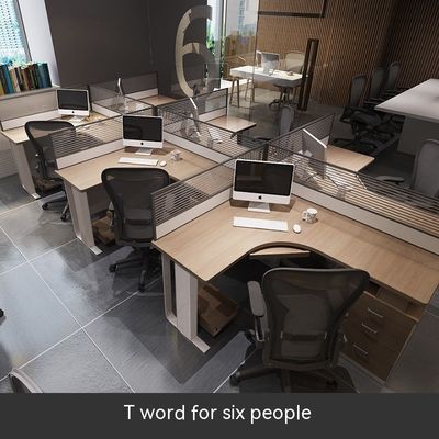 Semplice pannello modulare Computer ufficio cubicola Stazione di lavoro per 2 4 6 persone Disegno della scrivania