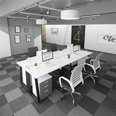 Modern Simple 4-6 Persone Staff Position Combination Desk per ufficio aziendale personalizzabile