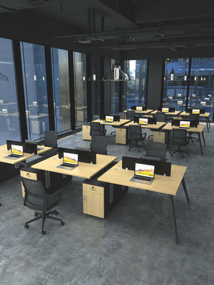 Stazione di lavoro combinazione scrivania e sedia personalizzabile per 4-6 persone per locali commerciali