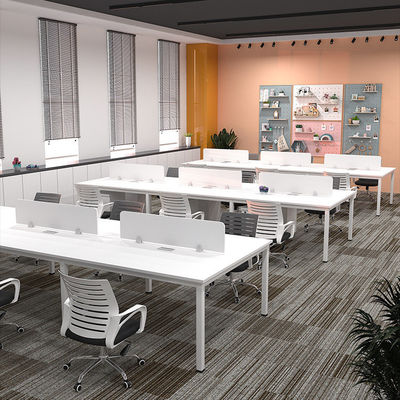 Colore personalizzabile Moderno in legno solido Scrivania multipersonale con mobili per armadietti