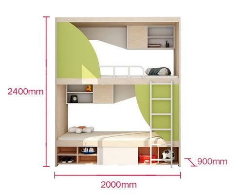 Letto d'albergo con risparmio di spazio, stile minimalista moderno, letto a letto in ferro con grande spazio di stoccaggio