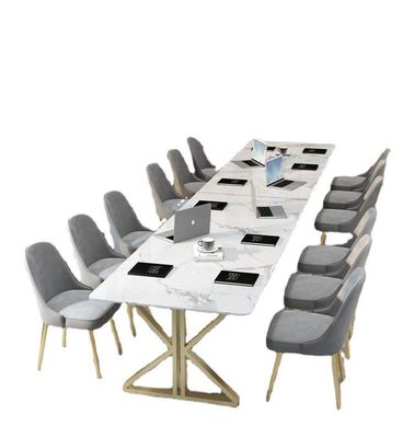Mobili da ufficio leggeri di lusso in stile scandinavo 2 metri Tavolo e scrivania da conferenza in marmo