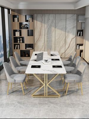 Mobili da ufficio leggeri di lusso in stile scandinavo 2 metri Tavolo e scrivania da conferenza in marmo