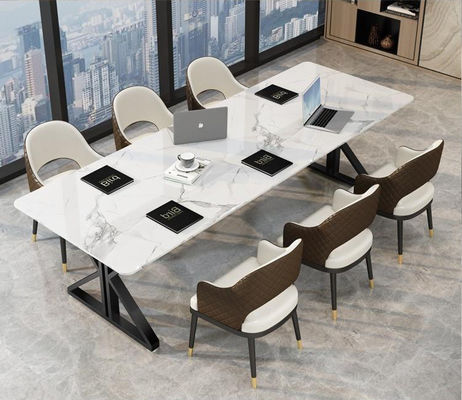 Mobili da ufficio leggeri di lusso in stile scandinavo 2 metri Tavolo e scrivania da conferenza in marmo