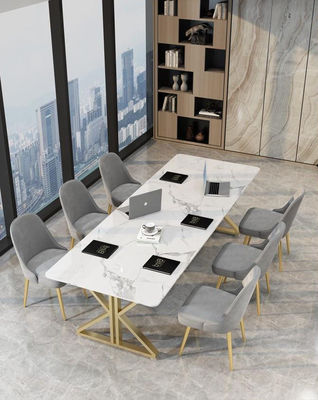 Mobili da ufficio leggeri di lusso in stile scandinavo 2 metri Tavolo e scrivania da conferenza in marmo