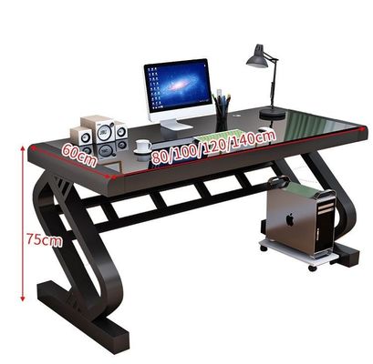 Customers Logo Office Home School Computer Desk con vetro temperato