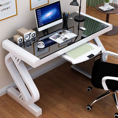 Customers Logo Office Home School Computer Desk con vetro temperato