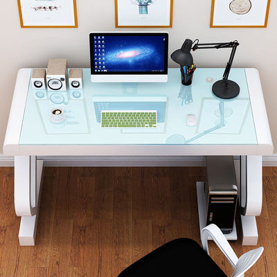 Customers Logo Office Home School Computer Desk con vetro temperato