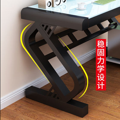 Customers Logo Office Home School Computer Desk con vetro temperato