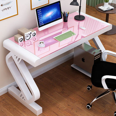 Customers Logo Office Home School Computer Desk con vetro temperato