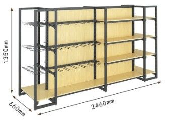 Rack di visualizzazione combinato a quattro colonne per supermercati Farmacie e magazzini di articoli di ufficio