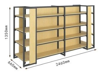 Rack di visualizzazione combinato a quattro colonne per supermercati Farmacie e magazzini di articoli di ufficio
