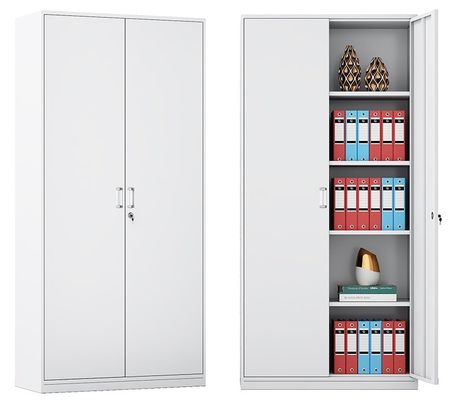 Archivio moderno per mobili da ufficio bianchi con deposito in acciaio e serratura multi cassetto