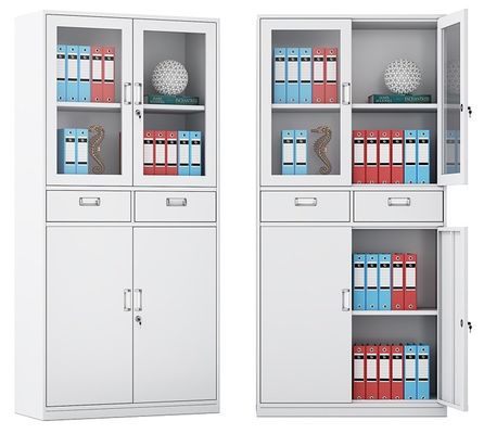 Archivio moderno per mobili da ufficio bianchi con deposito in acciaio e serratura multi cassetto