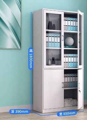 Archivio moderno per mobili da ufficio bianchi con deposito in acciaio e serratura multi cassetto