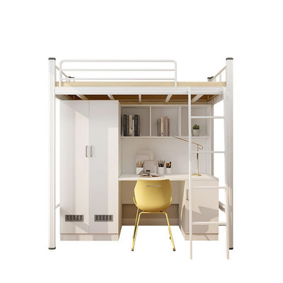 Imballaggio postale Y Scuola moderna Dormitorio Camera da letto Arredamento Set Loft Metallico Letto con scrivania