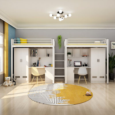 Imballaggio postale Y Scuola moderna Dormitorio Camera da letto Arredamento Set Loft Metallico Letto con scrivania