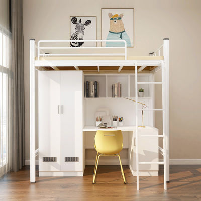 Imballaggio postale Y Scuola moderna Dormitorio Camera da letto Arredamento Set Loft Metallico Letto con scrivania