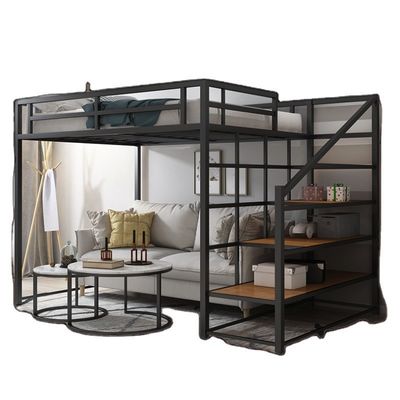 Banister Stairs Double Loft Bed con telaio in metallo e Space Capsule Hotel Bed Cabinet
