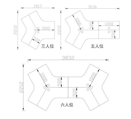 Modern Open Working Area Office Workstations con scrivania personalizzabile e sedili 2 / 4 / 6