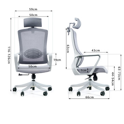 Sedia da ufficio ergonomica in alluminio con poggiapiedi per stile contemporaneo