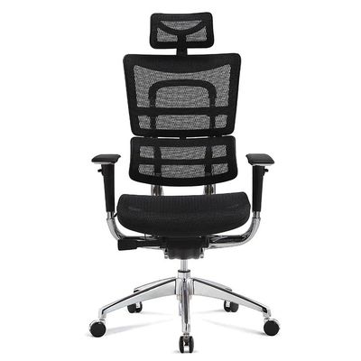 Sedia ergonomica a schiena alta regolabile con base in alluminio per mobili per ufficio
