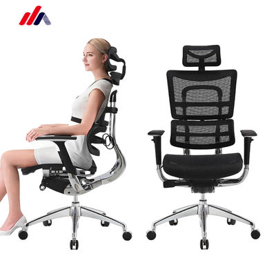 Sedia ergonomica a schiena alta regolabile con base in alluminio per mobili per ufficio