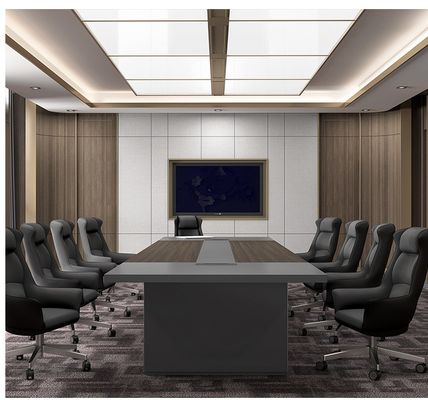 OEM ODM SI NERO Tavolo da riunione in legno moderno per mobili da ufficio e negoziati