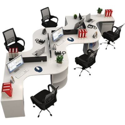 Stazione di lavoro moderna per il personale in forma di L con telaio e pannello in alluminio / tessuto / acciaio