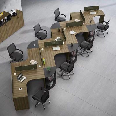 Stazione di lavoro moderna per il personale in forma di L con telaio e pannello in alluminio / tessuto / acciaio