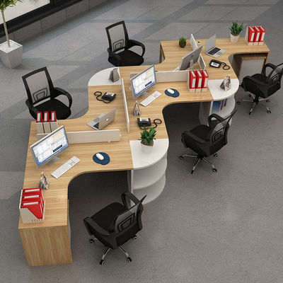 Stazione di lavoro moderna per il personale in forma di L con telaio e pannello in alluminio / tessuto / acciaio