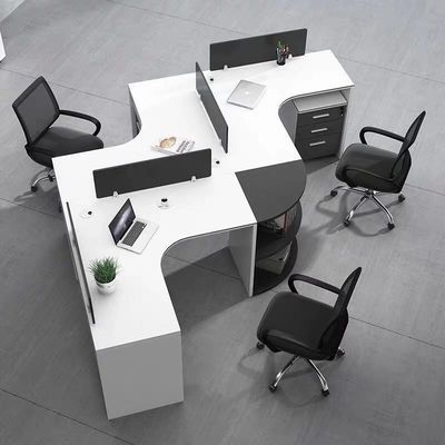 Stazione di lavoro moderna per il personale in forma di L con telaio e pannello in alluminio / tessuto / acciaio