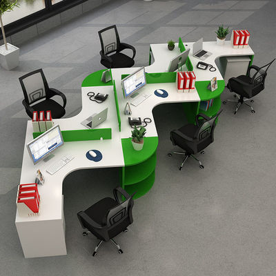 Stazione di lavoro moderna per il personale in forma di L con telaio e pannello in alluminio / tessuto / acciaio