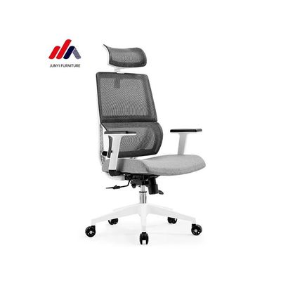 Seduta da ufficio in maglia e tessuto grigio con base in alluminio La soluzione di seduta ergonomica definitiva