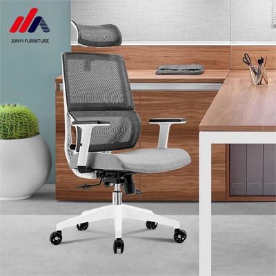 Seduta da ufficio in maglia e tessuto grigio con base in alluminio La soluzione di seduta ergonomica definitiva