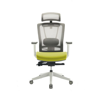 Moderna sedia da ufficio girante blu e nera per postazioni di lavoro ergonomiche