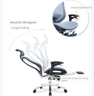 Sedia da ufficio ergonomica a schiena a maglia con telaio in alluminio e sedile comodo