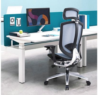 Sedia da ufficio ergonomica a schiena a maglia con telaio in alluminio e sedile comodo