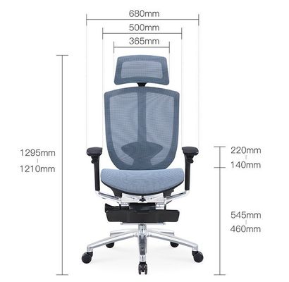 Sedia da ufficio ergonomica a schiena a maglia con telaio in alluminio e sedile comodo