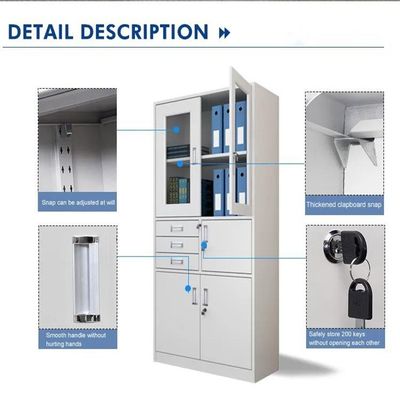 Armadio per archivi per ufficio con struttura di knock down e materiale in acciaio inossidabile
