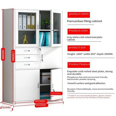 Armadio per archivi per ufficio con struttura di knock down e materiale in acciaio inossidabile